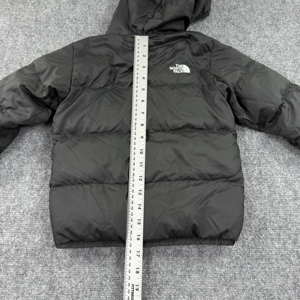 The North Face 550‎ Down Puffer Jacket 4T Black Hooded Insulated Kids